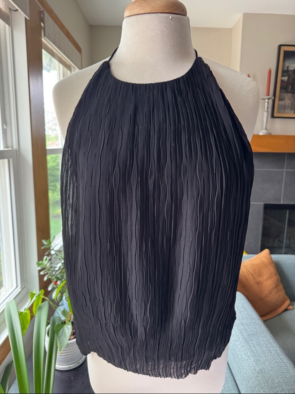 Banana Republic Black Label pleated halter top